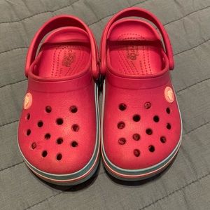 Pink Crocs, toddler size 9, EUC!